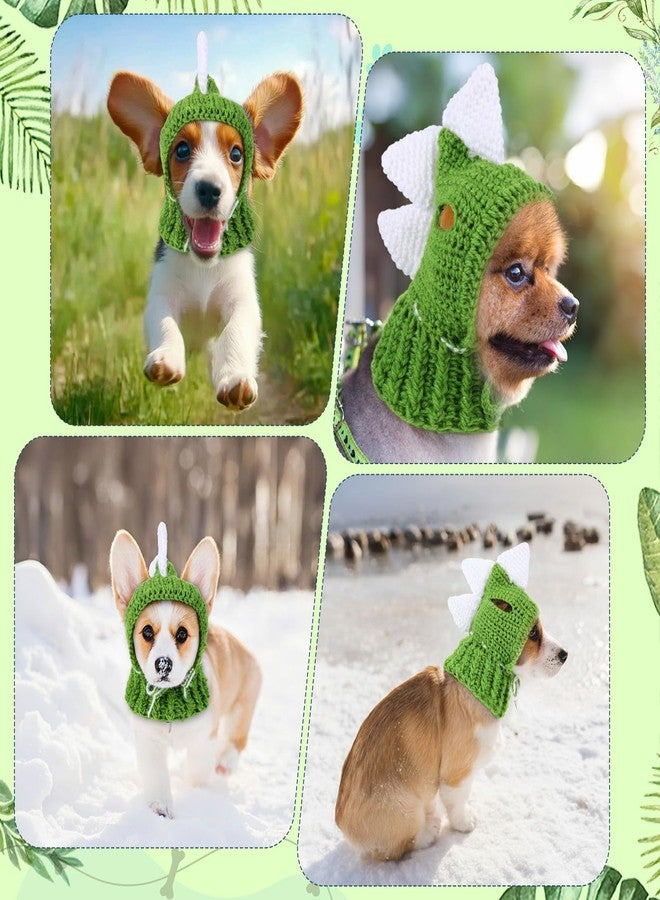 Simlakey Dinosaur Costume Pet Crochet Cute Hat Cotton Soft Knitted Hats for Cats Kitten Puppy Pets Winter Costume - Image 5